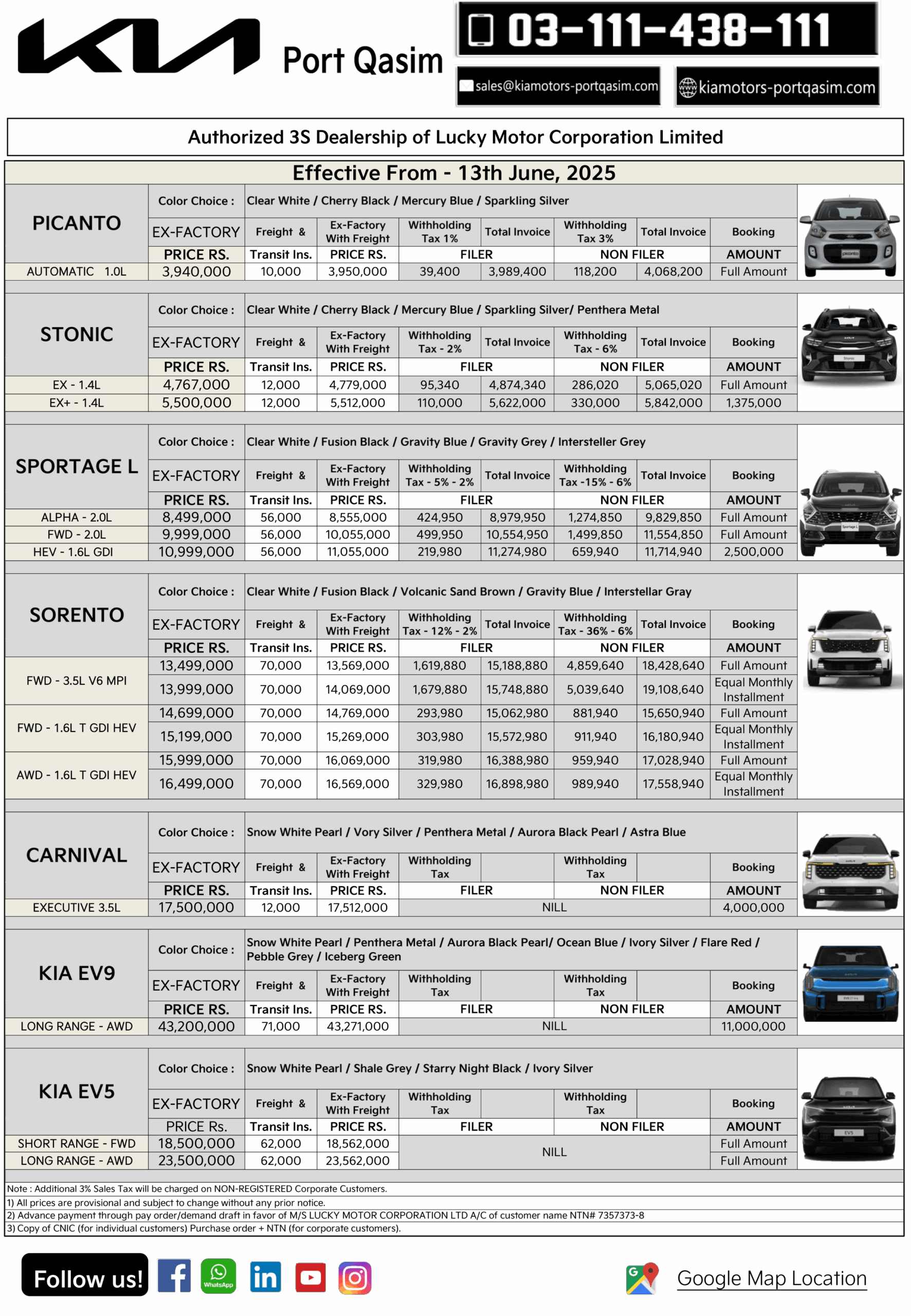 Kia Price List 2025