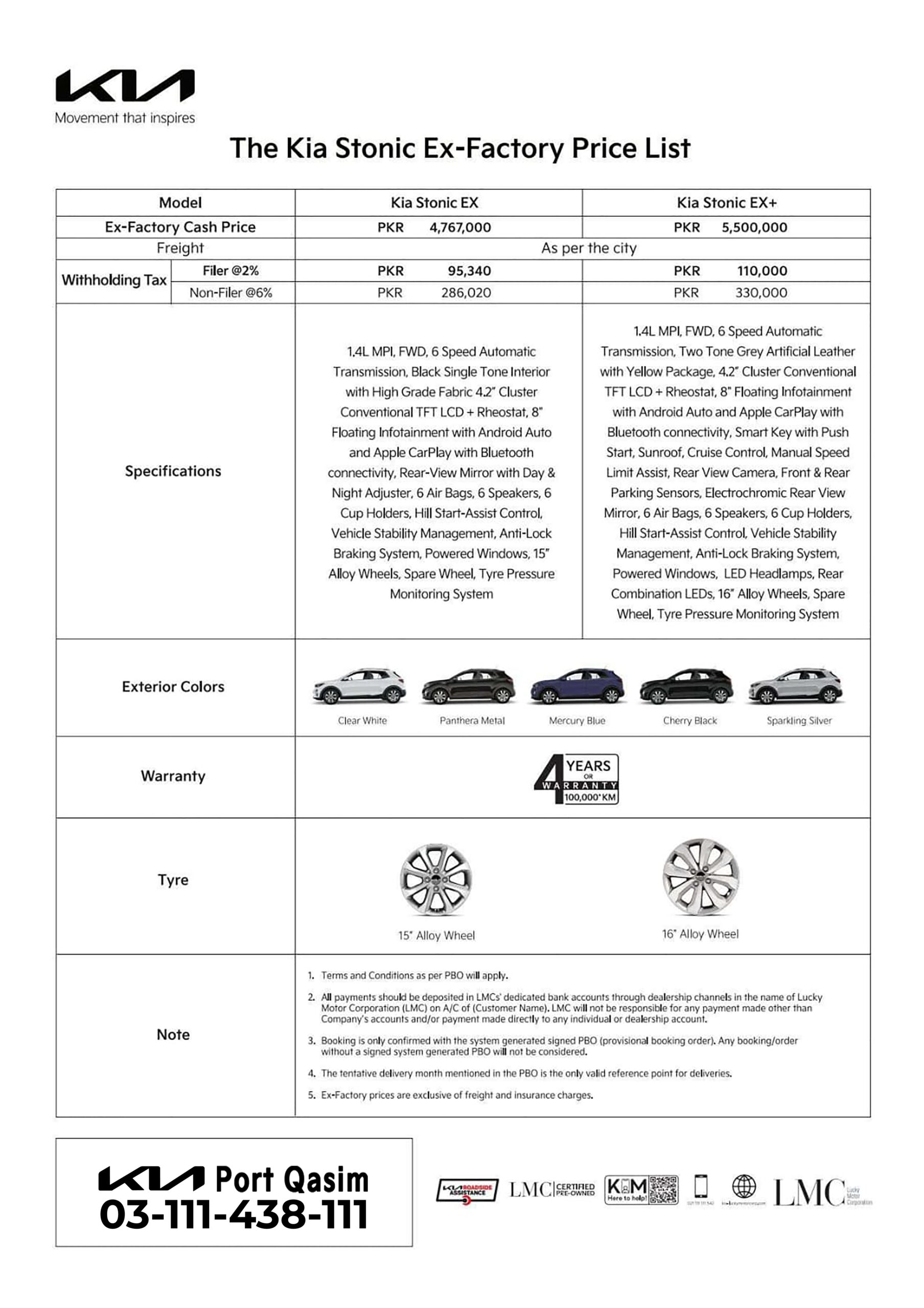 Kia Stonic Price List